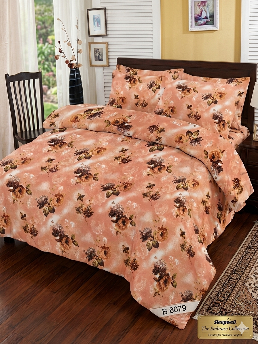 Sleepwell Embrace Premium 100% Cotton Double Bedsheet Set with 2 Pillow Covers