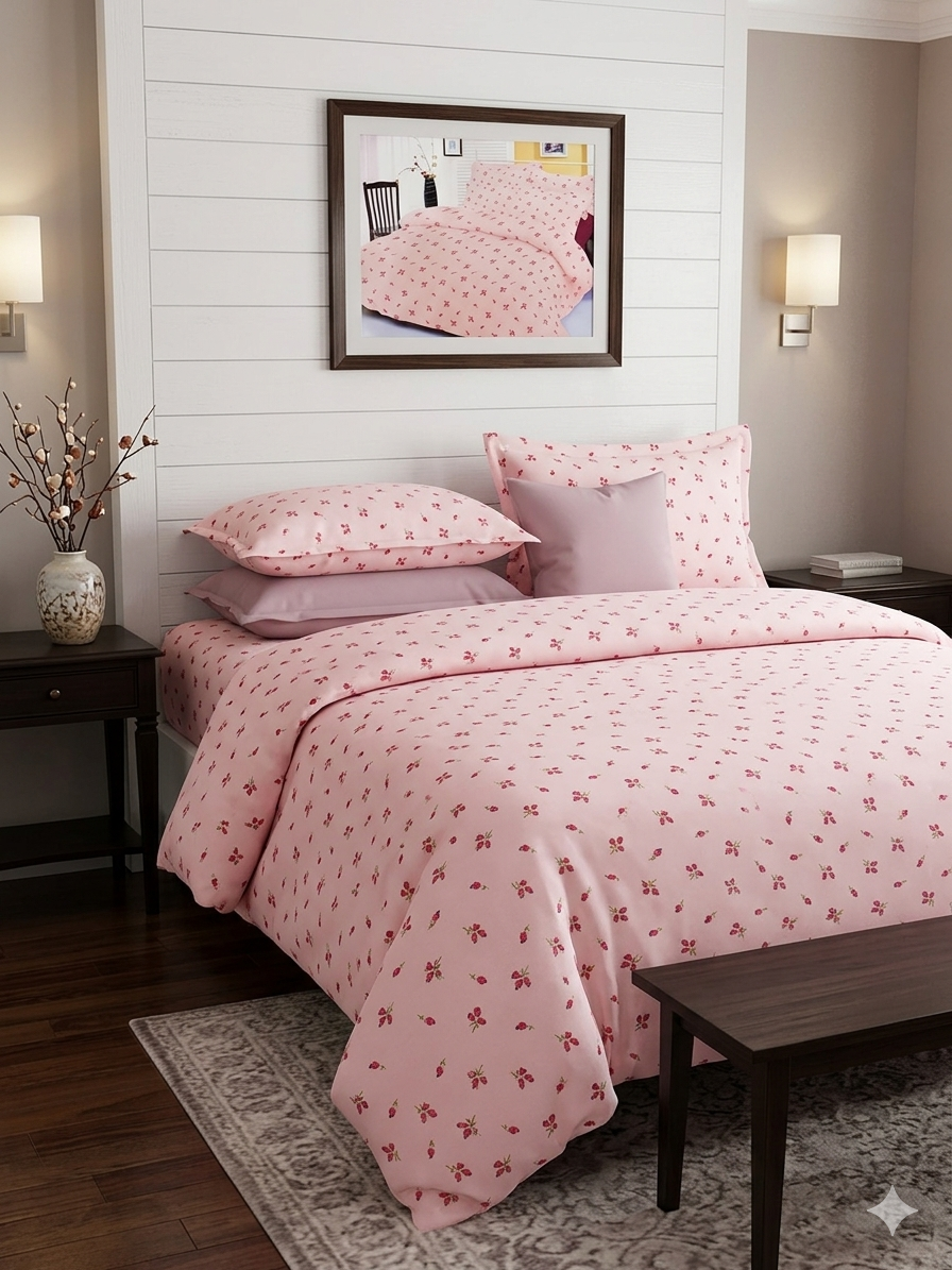 Sleepwell Embrace Premium 100% Cotton Double Bedsheet Set with 2 Pillow Covers