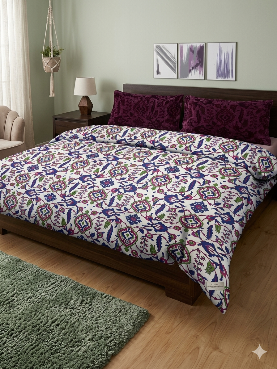 Sleepwell Whisper Premium 100% Cotton Double Bedsheet Set with 2 Pillow Covers