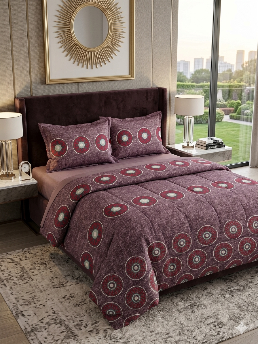 Sleepwell Whisper Premium 100% Cotton Double Bedsheet Set with 2 Pillow Covers